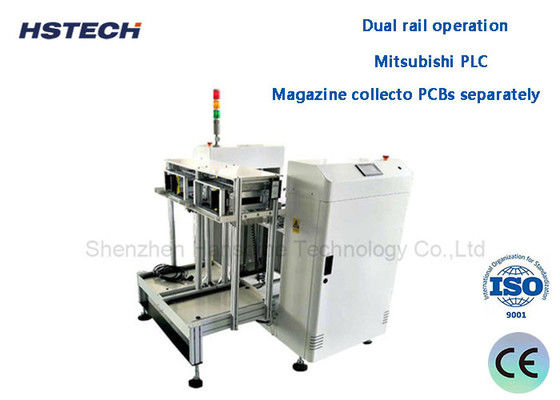 ডুয়াল রেল পিসিবি হ্যান্ডলিং সরঞ্জাম NG / OK PCB আনলোডার স্ট্যান্ডার্ড উচ্চতা HS-NK250