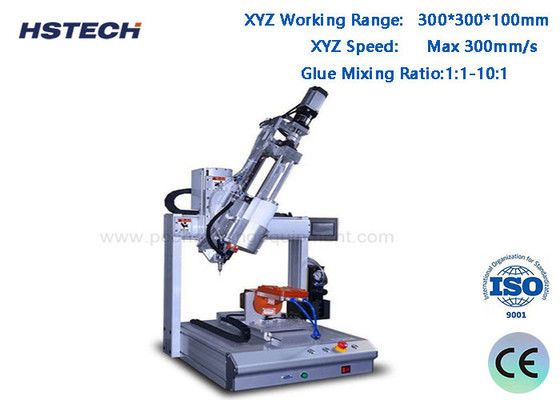 ভালো দাম 4 অক্ষ AB গ্লু ডিসপেনসিং মেশিন 300*300*100mm ওয়ার্কিং রেঞ্জ ±0.02mm পুনরাবৃত্তি নির্ভুলতা এবং 1:1-10:1 গ্লু মিশ্রণ অনুপাত সঙ্গে অনলাইন